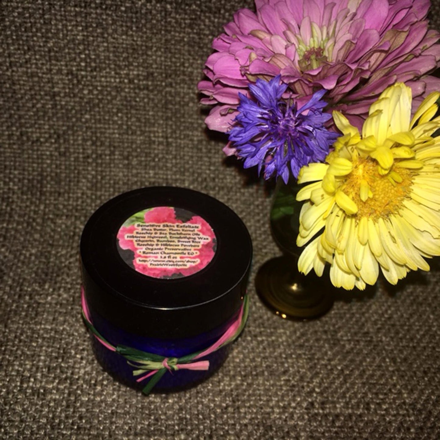 Sensitive Skin Scrub Exfoliate Cleanser 4.75 fl oz Bamboo Hibiscus Gentle Face Polish Microdermabrasion Rejuvenate Smooth Made to Order