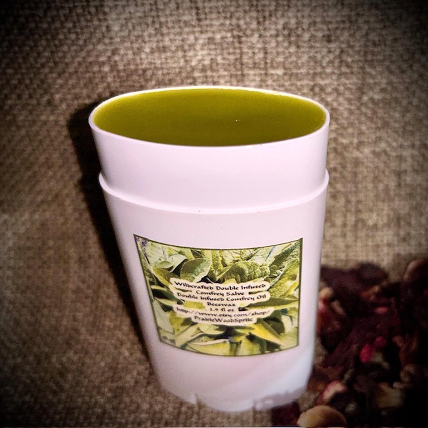 PURE Comfrey Salve Comfort Stick - VEGAN -ORGANIC Boneknit -Boneknitter -Allantoin Blossoms Leaves Stalks Roots - Quadruple Infused Knitbone