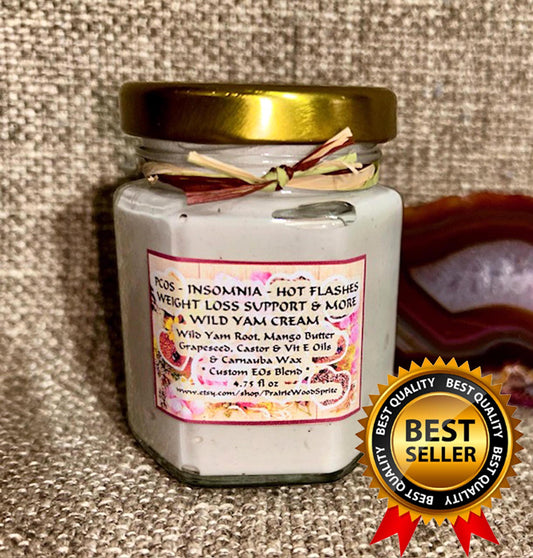 Organic Wild Yam Cream GET BALANCED 4.75 fl oz Women Hormone Imbalance PCOS Weight Loss Insomnia Flashes Remedy Herbal Made Fresh Menopause